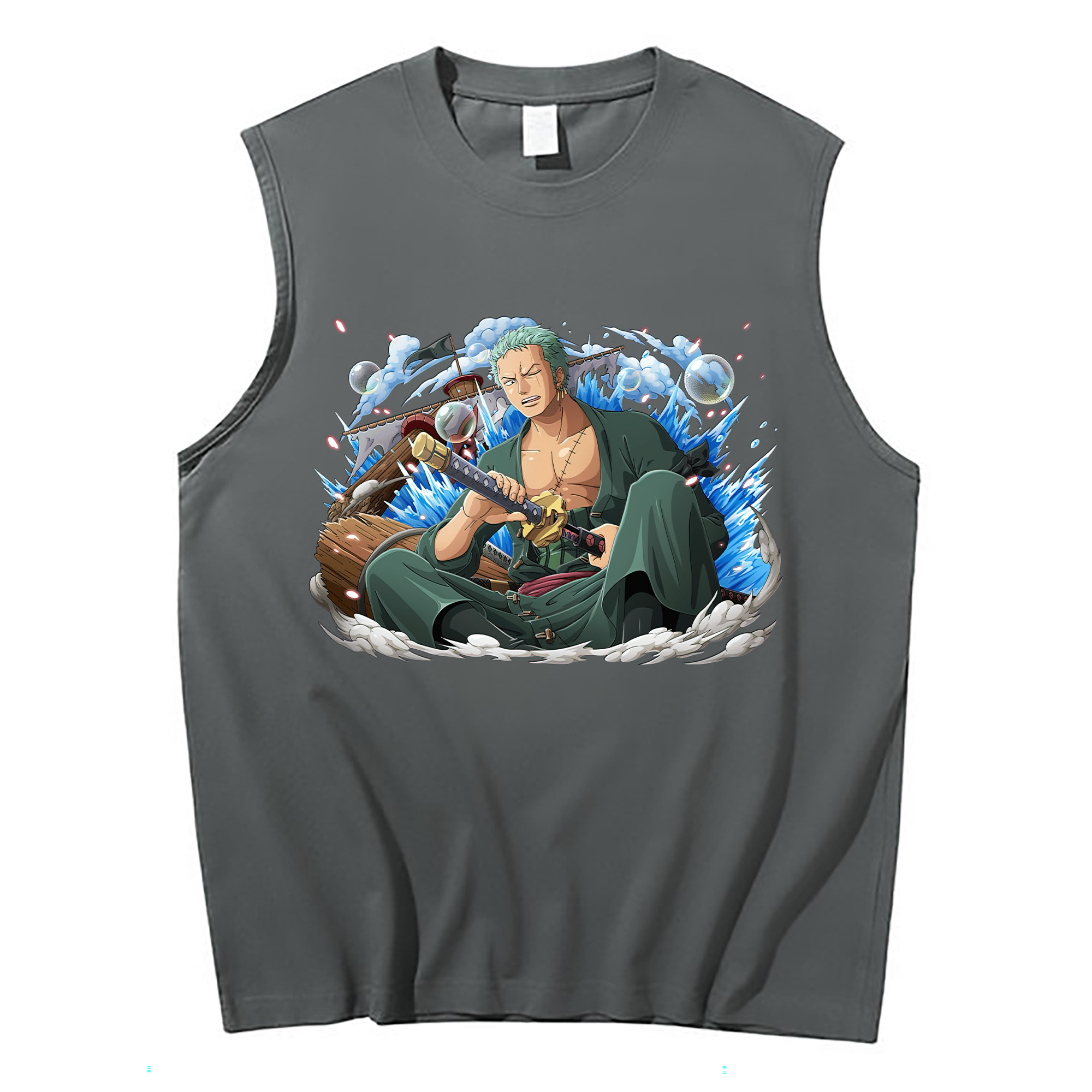 ワンピース ロロノア・ゾロ ONE PIECE Roronoa Zoro コットン100％タンクトップ（フロントプリント）